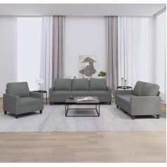 ZEYUAN 3-piece sofa set with cushions, dark grey fabric, sofas and couches, sofa living room, sofa for teenager's room, relaxation sofa, sofa for bedroom, upholstered sofa - 3201429
