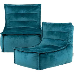 Icon Dolce Bean Bag Sofa Terracotta Velvet Set of 2 XXL Bean Bag Chairs for Adults Giant Bean Bag with Filling for Living Room Large Plush