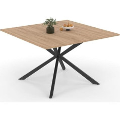 Idmarket - Alix Square Dining Table 8 Seater Spider Base Wood and Black 120cm