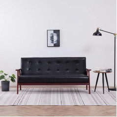 Lapooh 3 Seater Sofa, Sofa Bed, Sofa Bed, Sofas & Couches, Recliner Sofa, Black Faux Leather