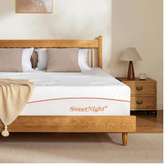 Sweetnight Mattress 140 x 200 cm Cold Foam Mattress Height 16 cm 7-Zone Foam Mattress Rolled Mattress Soft and Breathable Mattresses 140 x 200 Oeko-Tex Certified, Hardness H2 and H3