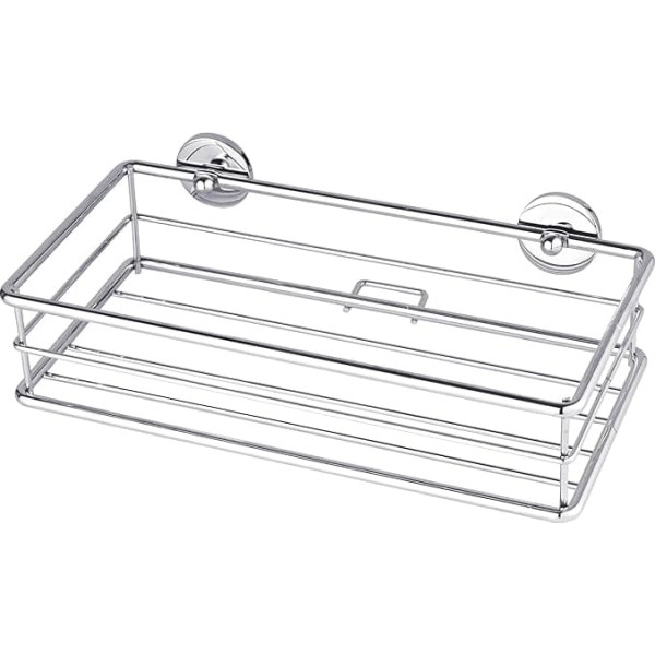 Tesa Baath Plus Shower Shelf Chrome Plated with Adhesive Solution 73mm x 250mm x 125mm