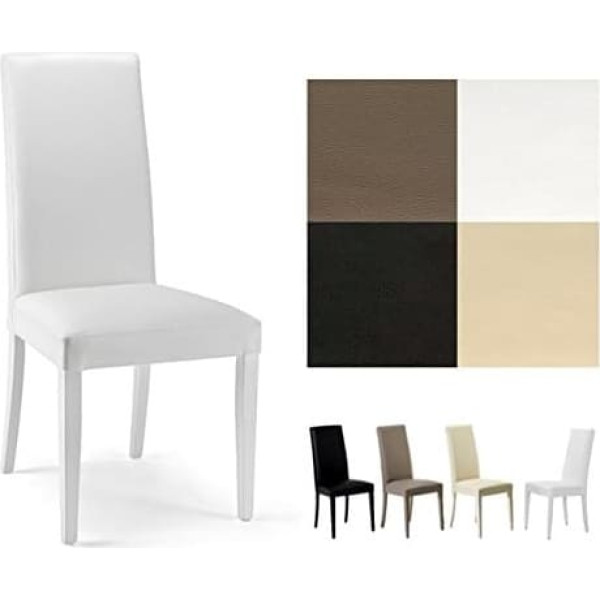 Zstyle Beautiful Faux Leather and Wood Chair Kitchen Dining Chair Modern Design (White)