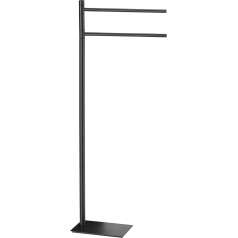 Gedy G-Seul Floor Lamp Black with White Finish, Dimensions 83.3 x 34 x 14 cm, Stainless Steel Towel Rail and Cromall, 4 mm Allen Key, Metal, Unique