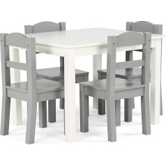 Humble Crew TC534 Children's Bedroom Table & Chair Sets, Wood, White/Grey, One Size