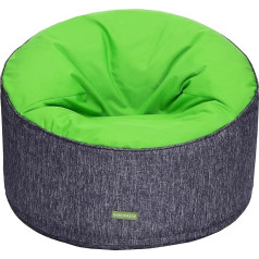 Gardenista Round Bean Bag for Adults, Bean Bag, 90 x 60 cm, Water-Repellent Fabric, Gaming Bean Bags with Filling, Comfortable Indoor Outdoor Seat Cushion, Chair for Living Room, Garden, Patio (Green)