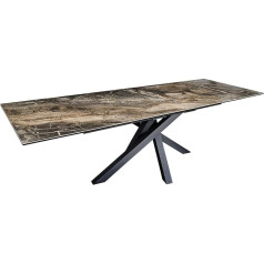 Riess Ambiente Marvelous Extendable Dining Table 180-220-260 cm Taupe Ceramic Made in Italy Dining Room Table Kitchen Table