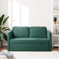 Hommdiy Floor Sofa with Sleep Function, Folding Sofa Bed with Sleep Function, Sofa Bed Couch with Sleep Function, 122 x 204 x 55 cm, Velvet (Dark Green)