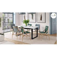 Mazzoni Avella Designer Dining Table Extendible 160 to 310 cm Colour: Matt White - Matte Black