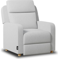 Nalui Living Room Armchair, TV Chair (77 x 87 x 98 cm) with Adjustable Leg Rest, Manual Pressure Opening and Reinforced Structure, Recliner Chair with Reclining Function 160°, Grey