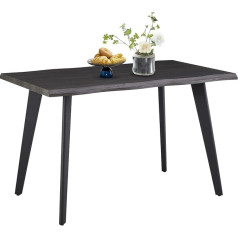 Lemroe Durable Wooden Dining Table for 4-6 People, Industrial Kitchen Table with MDF Top and Metal Frame for Dining Room, Home, Office (Brown, 78×120×75cm)