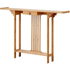 Console Table with Storage Shelves and Drawers, Slim Sofa Table, Narrow Wooden Table for Small Spaces, Compact Display Table for Hallway and Living Room, Easy Assembly (Size: 100 x 20 x 80 cm, Colour: