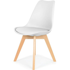 Ihana Tulip Style Dining Chair with Comfortable Seat Pad and Solid Beech Wood Legs for Modern Dining Room, Living Room, Bedroom, Kitchen and Lounge, 1 Piece