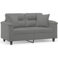 Koieceta Couch Reclining Sofa for Living Room, Upholstered Sofa, Armchair, Relaxing Sofa, Lounge Sofa, 2-Seater Sofa with Cushion, Dark Grey, 120 cm, Microfibre Fabric