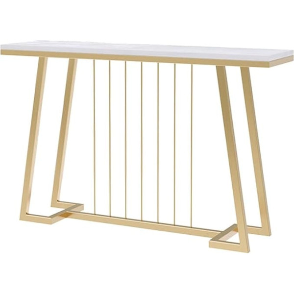 XAoSCd Modern Marble Console Table, 31.4 Inch Large Golden Sofa Table with Sturdy Metal Frame, for Living Room, Entrance Area, Bedroom, Storage Table
