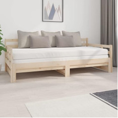 Zeyuan Extendable Day Bed, Sofa Bed, Couch with Sleep Function, Sofa Bed, Sofa Bed, Sofa Bed, Daybed, Sofa Bed, Teenager's Bed, Couch Bed, Solid Pine 2 x (90 x 200) cm