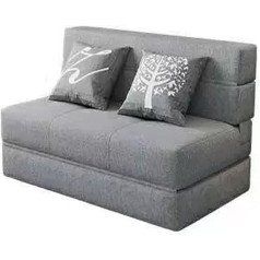 Usmask Folding Sofa Bed, Cosy Couch with Cushion, Portable Folding Sofa Bed, Dorm Play Bed, Living Room Furniture for Home, Bedroom, Living Room, Office, Dark Grey