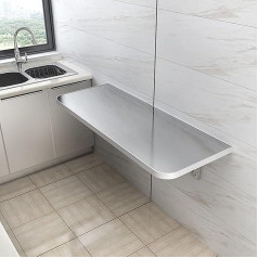 ‎Generisch Floating Work Table for Kitchen Bar Wall Mounted Space Saving Laptop Desk with Brushed Stainless Steel Bracket L40 x W