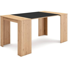 Skraut Home Extendable Table, Multifunctional Extendable Table, 160 cm, For 8 Guests, Dining Room Tables, Modern Style, Black Oak