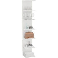Comfortcove Wall Shelf Bookcase, Wall Mounted Unit, Shelf Units, Floating Shelves, Bookcase, Storage Folder Shelves for Bedroom, Living Room, Bathroom, Kitchen, Office, 7 Shelves, White