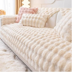 ‎Luzbose LUBOSE Plush Sofa Cushion Super Soft Thickened Plush Cushion Non-Slip Leather Sofa Cover Sofa Towel Sofa Cover Sofa Cover 70x70cm White 1666690