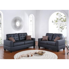 2 Piece Faux Leather Sofa Set with 72