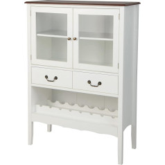 Giantex Wine Cabinet Wine Rack Sideboard, Kitchen Cabinet Buffet Cabinet with 2 Glass Doors and 2 Drawers, Bottle Rack for 8 Bottles, Storage Cabinet with Tilt Protection, Display Cabinet 90 x 40 x