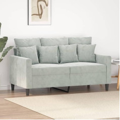 Ccciner 2-Seater Sofa, Light Grey, 120 cm, Velvet, Two-Seater Velvet Sofa in Light Grey, Cosy Seating for Your Home, Sofas and Couches