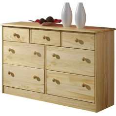 Idimex Rondo Sideboard, Beautiful Chest of Drawers in Country House Style, Solid Wooden Chest of Drawers with 7 Drawers, Timeless Sideboard in Natural