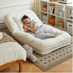 Oiakus Folding Sofa Bed, Soft Comfortable Convertible Futon Couch, Sleeping Chair with 5 Adjustable Backrests, for Living Room, Dorm, Guest Use, 185 x 95 cm