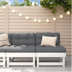 Homgoday Middle Sofas with Cushions 2 Pieces Solid Pine White Sofa Bed Living Room Couch Sofas for Outdoor Garden Sofa for Garden Living Room Patio Outdoor Decor