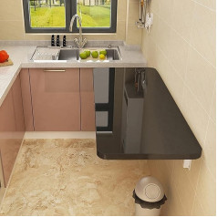 Generisch Klapptisch zur Wandmontage, für kleine Räume, schwarz, 99,1 x 30,5 cm, für Kinderzimmer, Arbeitszimmer, Esszimmer, Küche, Bar, platzsparend, Waschküchenmöbel