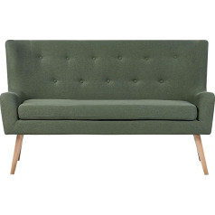 Beliani Skibby Modern 2-Seater Kitchen Sofa Upholstered Cover Green Wooden Legs Ear Sofa