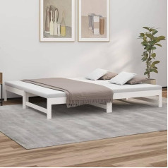 ZEYUAN 823405 Extendable Day Bed White 2 x (90 x 200) cm Solid Pine Wood Sofa Bed Daybed Sofa Bed Sofa Bed Sofa Bed Youth Bed Frame Bed Couch