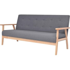 Vidaxl Sofa 3-Seater 3-Seater Upholstered Sofa Lounge Sofa Couch Chair Fabric Sofa Seating Furniture Design Sofa Living Room Fabric Dark Grey