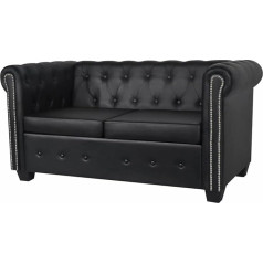 Yumeng Chesterfield Sofa 2-Seater, Sofa Bed, Sofa Bed, Couch with, Sofa Bed, Sofas & Couches, Sofa Bed, Faux Leather, Black