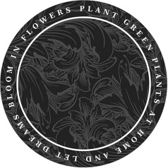 Amdxd Elegant Round Place Mats, Set of 6, PU Leather Placemats, Natural Tropical Leaf Pattern, Non-Slip, Place Mats Dark Grey for Home, Restaurant, Dining Table, 33 cm