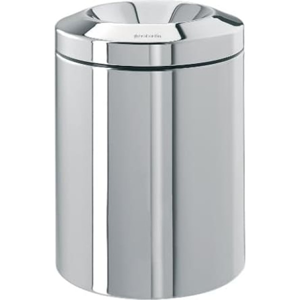 Brabantia Flameguard Waste Paper Bin, 7 L - Brilliant Steel
