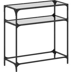 Tidyard Console Table, Hallway Table, Hallway Furniture, Narrow Sofa Table for Living Room, with Glass Top, Transparent, 80 x 35 x 81 cm, Steel