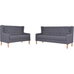 Generisch 2-TLG. Sofa-Set Stoff Grau,jiangboyue-274934