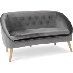 Idmarket - Sonia Velour Sofa Bench Grey