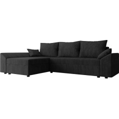 Mirjan24 Chione L Corduroy Corner Sofa with Bed Box and Sleep Function, Universal Ottoman, 3-Seater Corner Sofa, L-Shape Sofa, Couch, Upholstered Corner with Bed Function, Living Landscape Corner