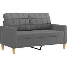 Tidyard Sofa 2-Seater Fabric Sofa Upholstered Sofa Lounge Sofa Couch Upholstered Furniture Living Room Sofa Dark Grey 120 cm Fabric