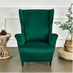 ‎Mingpinhuius Wing Chair Slipcover Set of 2 - 2 in 1 Design Removable Soft Velvet Wing Back Chair Covers Armchair Stretch Covers