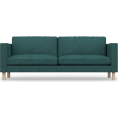 Comfortly 3 Seater Sofa Slipcover Handmade Compatible with Karlstad Couch Covers Only (Crown - Ocean Blue)