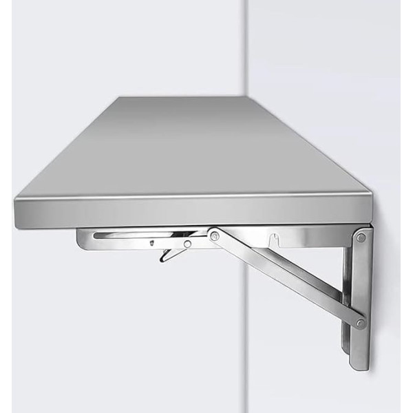 Generisch Wandmontierter Edelstahl-Tisch, platzsparender Schreibtisch für modernes Heimbüro, Waschküche, faltbares Design
