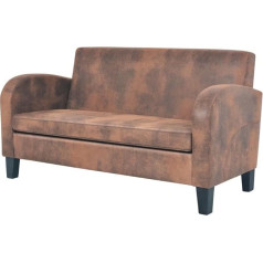 Chusui 2 Seater Sofa, Couch for Living Room, Flats, Couch with Sleep Function, Lounge Sofa, Sofas & Couches, Relaxing Sofa, Artificial Suede Brown