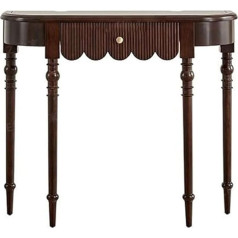Generisch Halbmond-Konsolentisch aus Massivholz, für den Eingangsbereich, Vintage-Industrie-Design, für Wohnzimmer, Flur, Foyer, 100 cm, halbrund Sofatisch