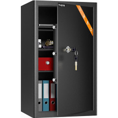 Safe Safe with Key, WASJOYE Furniture Safe with Key Lock for Home/Office, 67L Large Wall Safe with 2 Keys for Money, Jewellery, Medication, Laptop and Documenting, (62.5 x 37 x 31 cm)