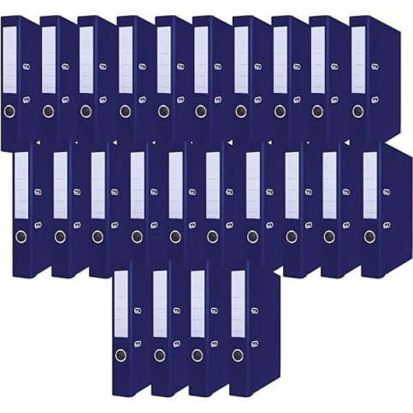 OFFICER PRODUCTS Products Pack of 24 Folders, Dark Blue, DIN A4/50 mm, Paper Cardboard/Plastic Cover, PP Slotted Folder, Office Folder, Cardboard Folder, File Folder, Metal Edge Protection